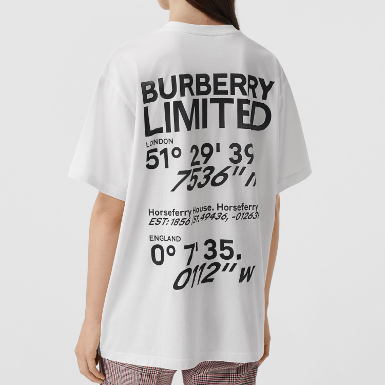 (Women) Burberry Logo Print Loose Fit T-Shirt White 80372921 圖 5