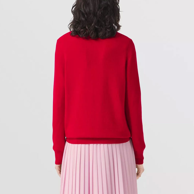 (Women) Burberry Logo Print Striped Cashmere Sweater in Bright Red. 80488321 圖 5