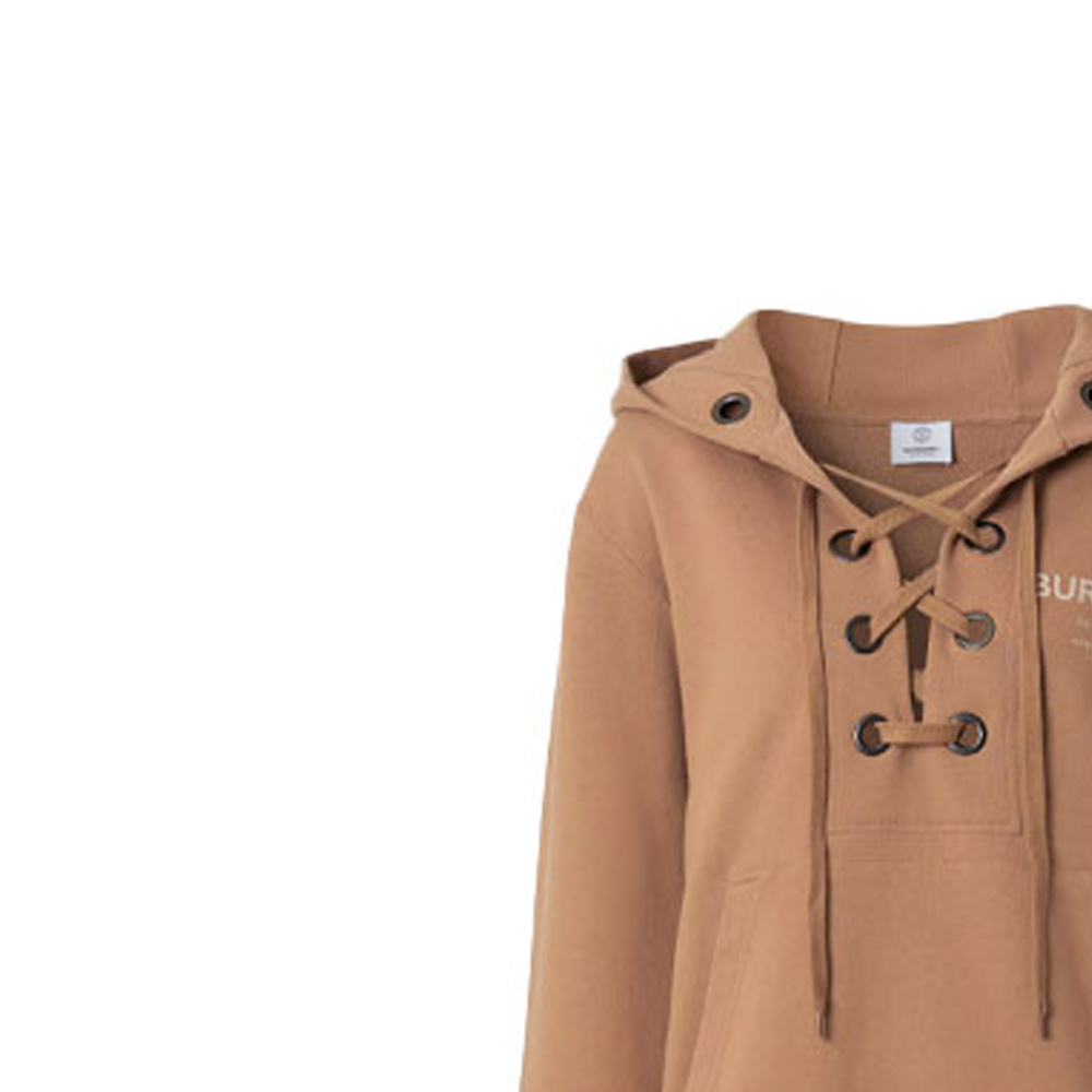 (Women) Burberry Logo Print Tie Hoodie Camel Color. 80386901 圖 7