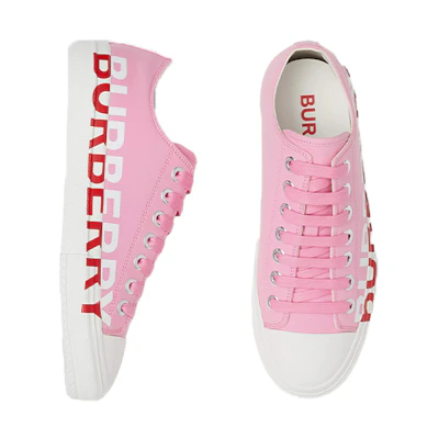 (W) Burberry Logo Print Tricolor Cotton 'Pink Fashion Sneaker'