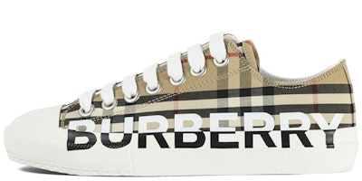 (Women) Burberry Logo Print Vintage Check Cotton Sneakers Archive Beige 8024301 (Women) Burberry Logo Print Vintage Check Cotton Sneakers Archive Beige 8024301