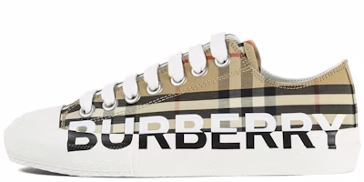 (Women) Burberry Logo Print Vintage Check Cotton Sneakers Archive Beige 8024301 (Women) Burberry Logo Print Vintage Check Cotton Sneakers Archive Beige 8024301