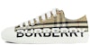 (W) Burberry Logo Cetak Kasut Cotton Corak Vintage Beige Arsip 8024301