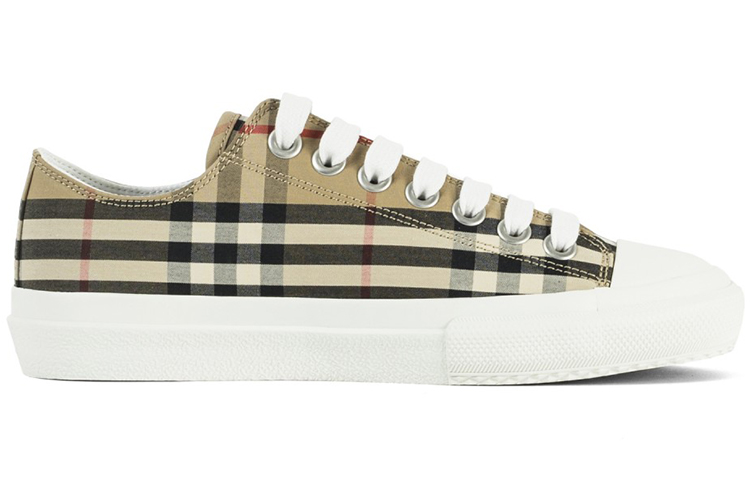 Order (W) Sneakers Kotak Klasik Logo Burberry Warna Beige Arsip 8024301