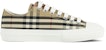 (W) Burberry Logo Cetak Kasut Cotton Corak Vintage Beige Arsip 8024301
