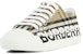 (W) Burberry Logo Cetak Kasut Cotton Corak Vintage Beige Arsip 8024301