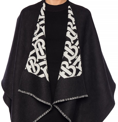 (Women) Burberry Logo Shawl for Women in Black 8021795 Shop (Women) Burberry Logo Shawl for Women in Black 8021795