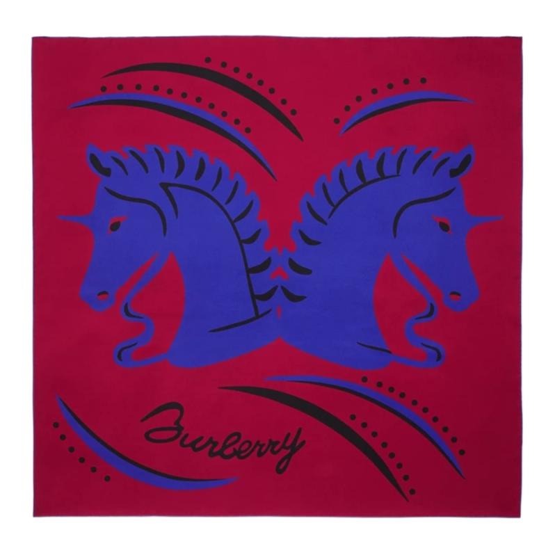 (Women) Burberry Logo Silk Scarf  Cranberry Red. 80992261 圖 2
