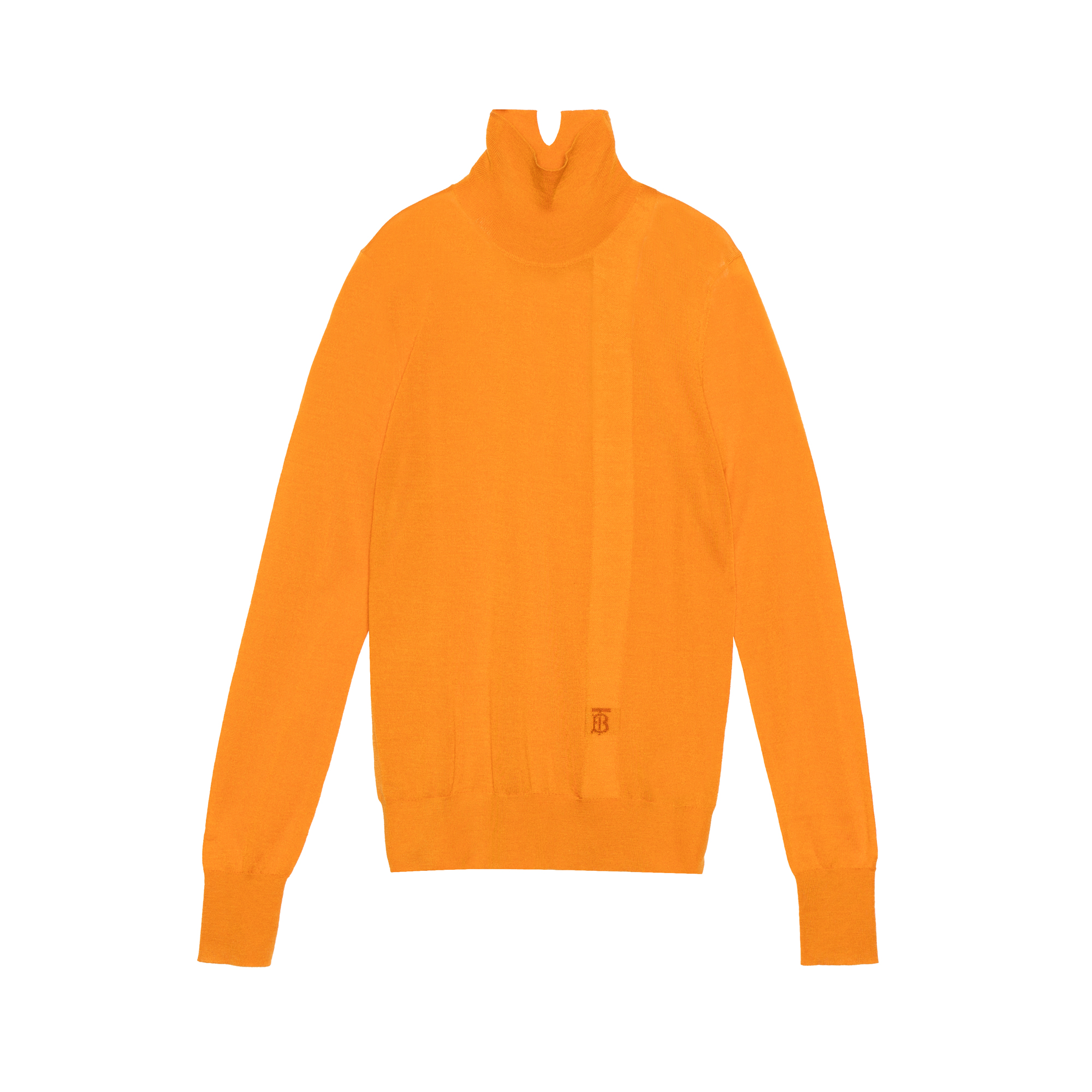 (Women) Burberry Logo Turtleneck Fitted Cashmere Sweater - Orange 80433811
