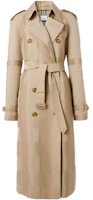 (Women) Burberry Long Gabardine Trench Coat in Honey Check Pattern. 80406641 (Women) Burberry Long Gabardine Trench Coat in Honey Check Pattern. 80406641