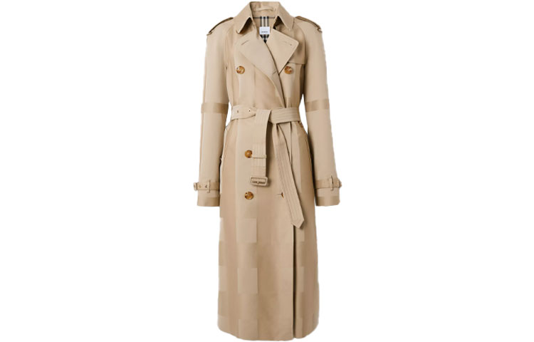 (Women) Burberry Long Gabardine Trench Coat in Honey Check Pattern. 80406641 圖 2