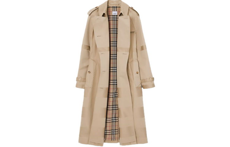 (Women) Burberry Long Gabardine Trench Coat in Honey Check Pattern. 80406641 圖 3