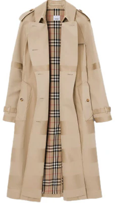 (Women) Burberry Long Gabardine Trench Coat in Honey Check Pattern. 80406641 Lookbook (Women) Burberry Long Gabardine Trench Coat in Honey Check Pattern. 80406641