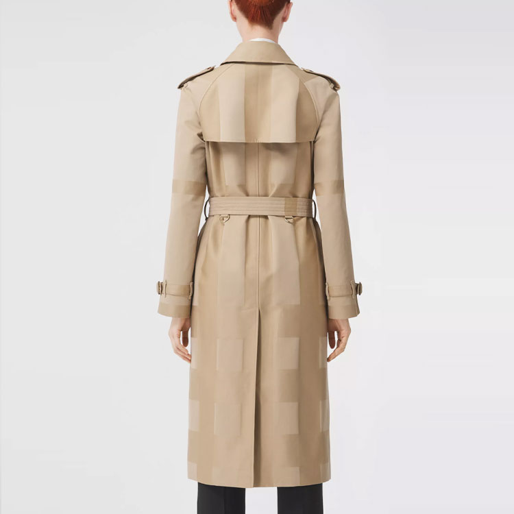 (Women) Burberry Long Gabardine Trench Coat in Honey Check Pattern. 80406641 圖 5