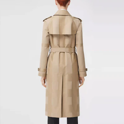 (Women) Burberry Long Gabardine Trench Coat in Honey Check Pattern. 80406641 Purchase (Women) Burberry Long Gabardine Trench Coat in Honey Check Pattern. 80406641