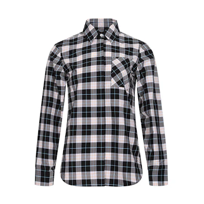 (Women) Burberry Long Sleeve Check Shirt in Black, Gray, and Pink 80066851