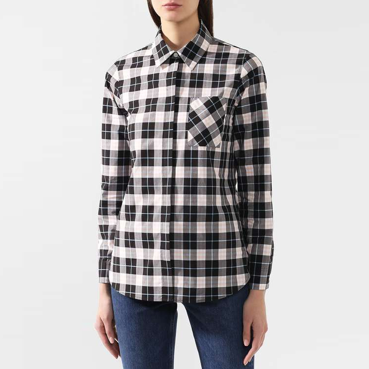 (Women) Burberry Long Sleeve Check Shirt in Black, Gray, and Pink 80066851 圖 4