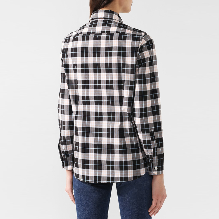 (Women) Burberry Long Sleeve Check Shirt in Black, Gray, and Pink 80066851 圖 5
