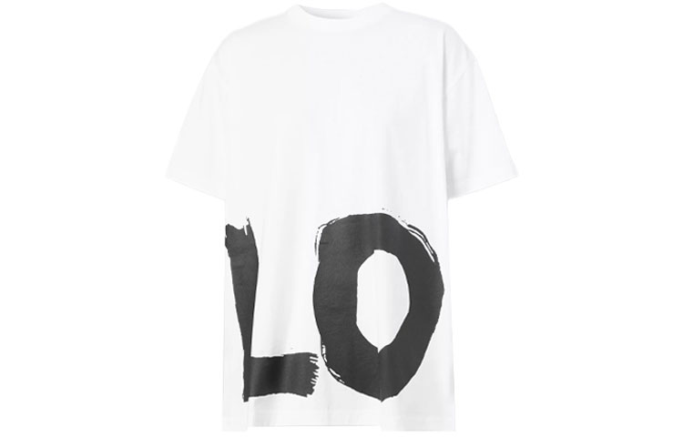 (Women) Burberry Loose-Fit Letter Print T-Shirt White 80373031
