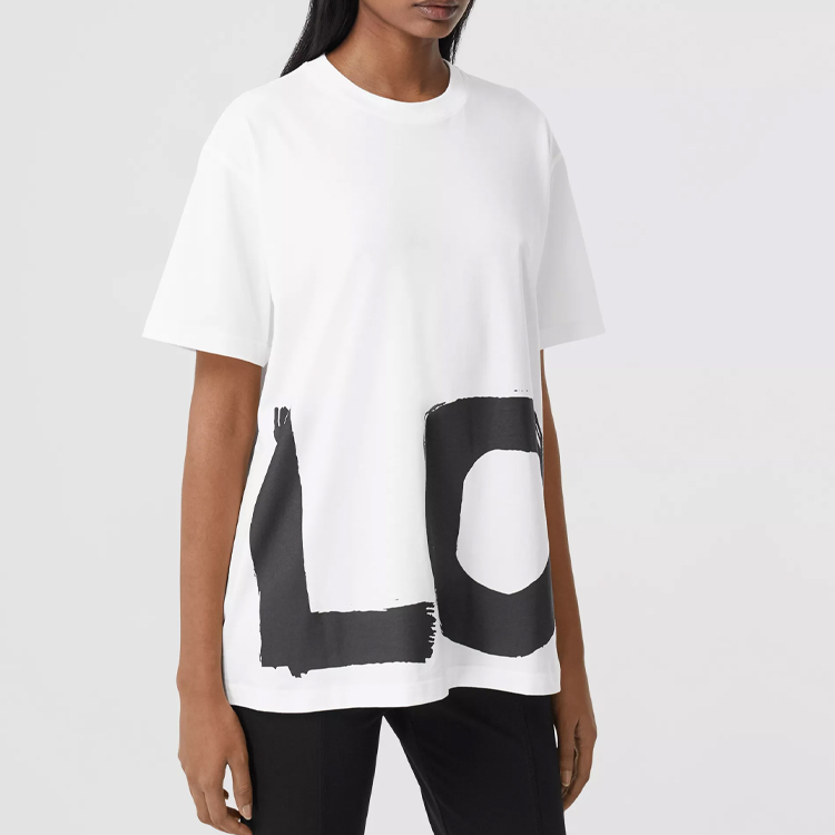 (Women) Burberry Loose-Fit Letter Print T-Shirt White 80373031 圖 3