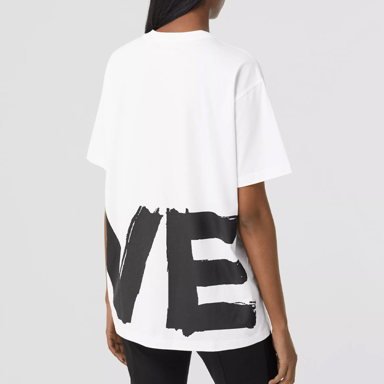 (Women) Burberry Loose-Fit Letter Print T-Shirt White 80373031 圖 4