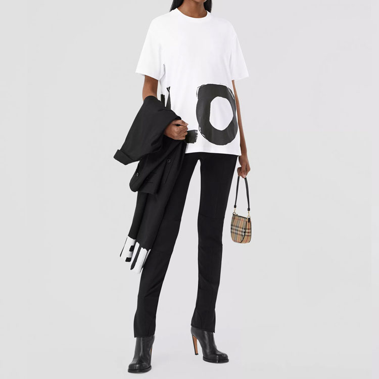 (Women) Burberry Loose-Fit Letter Print T-Shirt White 80373031 圖 5