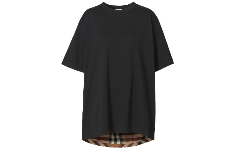 (Women) Burberry Loose Fit Black Cotton Oversized T-Shirt. 80449621