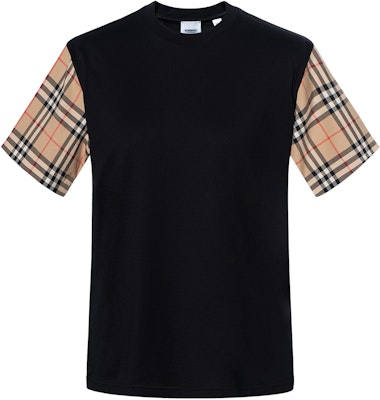(W) 버버리 루즈핏 체크 크루넥 드롭숄더 티셔츠 블랙 80430571 Buy (W) 버버리 루즈핏 체크 크루넥 드롭숄더 티셔츠 블랙 80430571