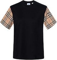 (W) 버버리 루즈핏 체크 크루넥 드롭숄더 티셔츠 블랙 80430571 Order (W) 버버리 루즈핏 체크 크루넥 드롭숄더 티셔츠 블랙 80430571