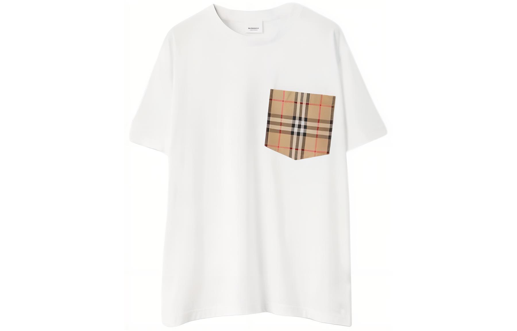 (Women) Burberry Loose Fit Check Pocket Cotton T-Shirt White Summer Essential. 80433861 圖 2