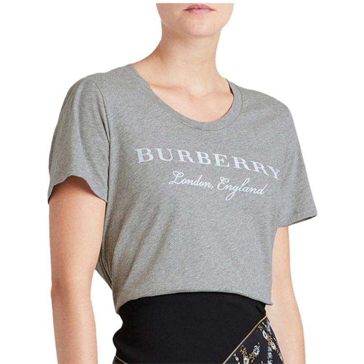 (Women) Burberry Loose Fit Logo Print T-Shirt Grey 4057046 圖 4