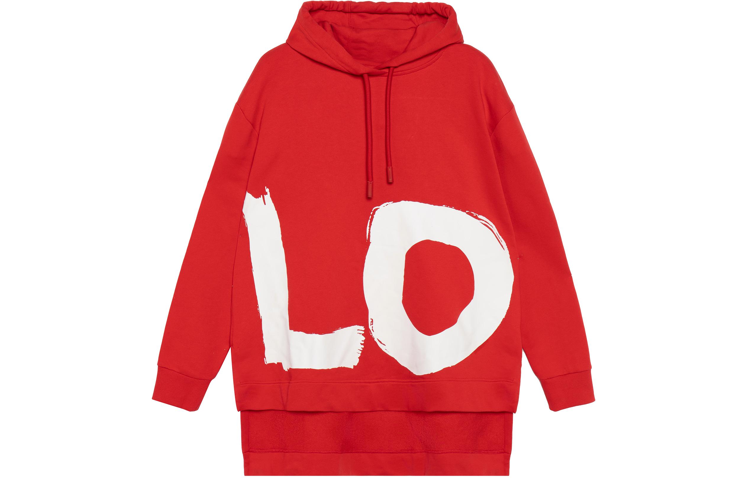 (Women) Burberry Love Print Oversized Hoodie Bright Red 80381291
