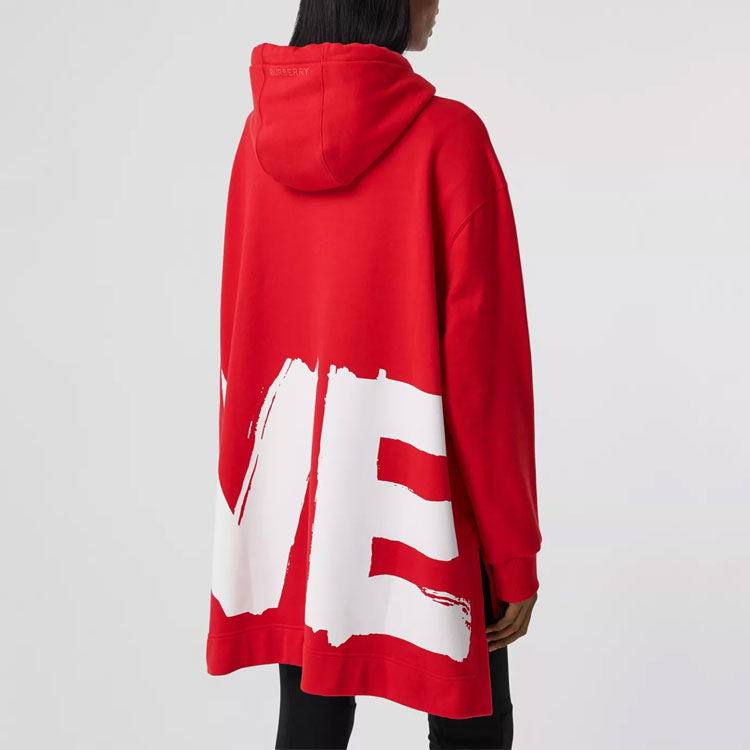(Women) Burberry Love Print Oversized Hoodie Bright Red 80381291 圖 5