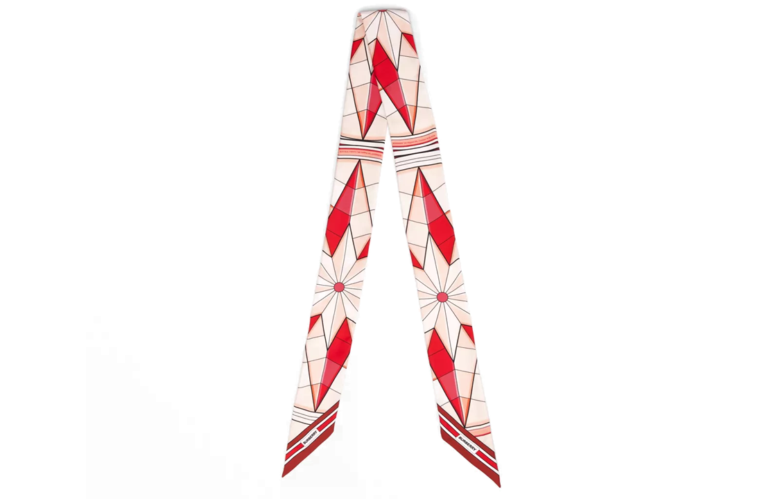 (Women) Burberry Love Star Print Slim Silk Scarf  - Scarlet Red 80587471
