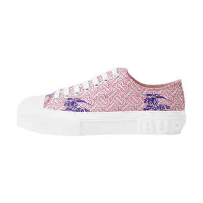 (W) Burberry Low-Top Canvas 'Equestrian Knight Pink Purple'