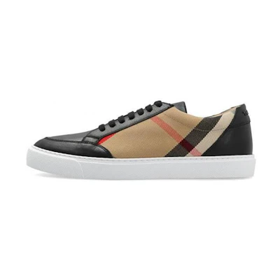 (W) Burberry 25 Check and Leather Sneakers 'Black'