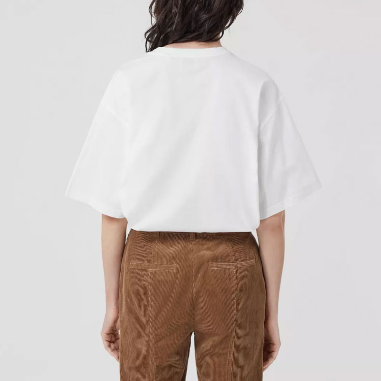 (Women) Burberry Map Print Oversized Short Sleeve Drop Shoulder  Tee White SS22 80565821 圖 5