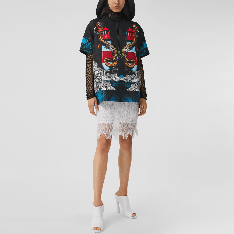 (Women) Burberry Mermaid Print Silk-Blend T-Shirt 45679711 圖 4