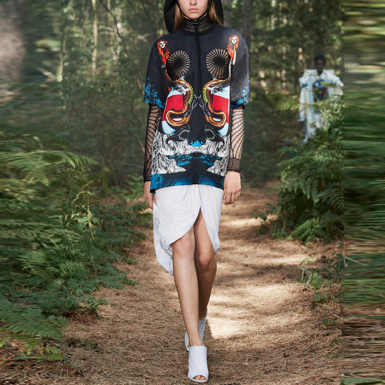 (Women) Burberry Mermaid Print Silk-Blend T-Shirt 45679711 圖 5