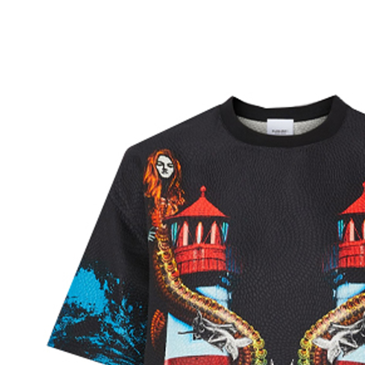 (Women) Burberry Mermaid Print Silk-Blend T-Shirt 45679711 圖 8
