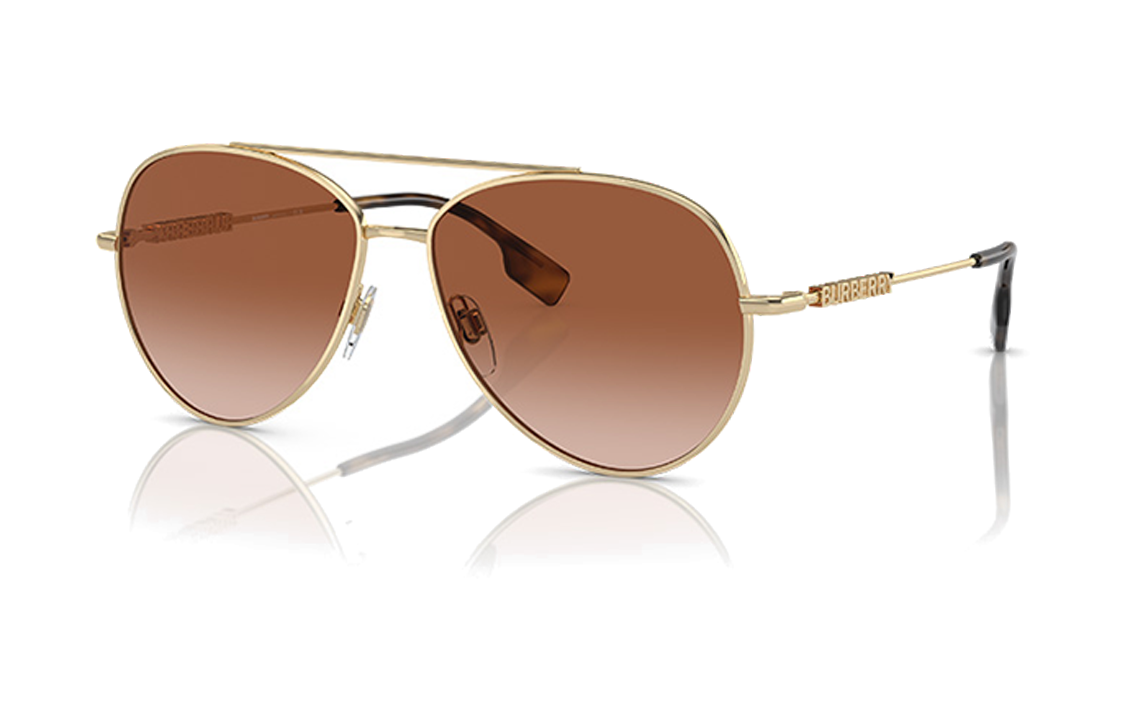 (Women) Burberry Metal Frame Aviator Sunglasses Gold for Women with Logo Detailing. 0BE3147-110913 圖 2
