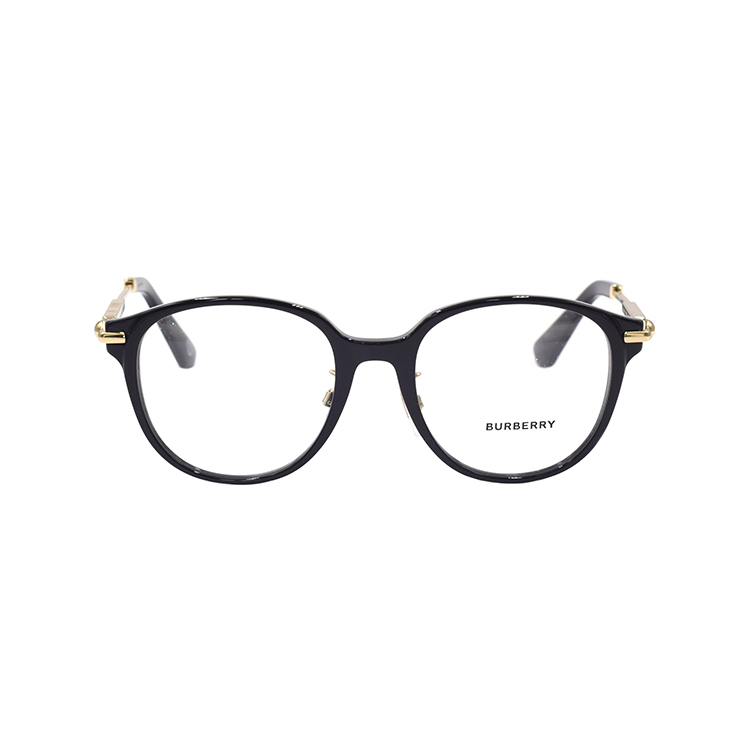 Lookbook (Women) Burberry Metal Logo Round Optical Glasses  Black B2412-D-3001