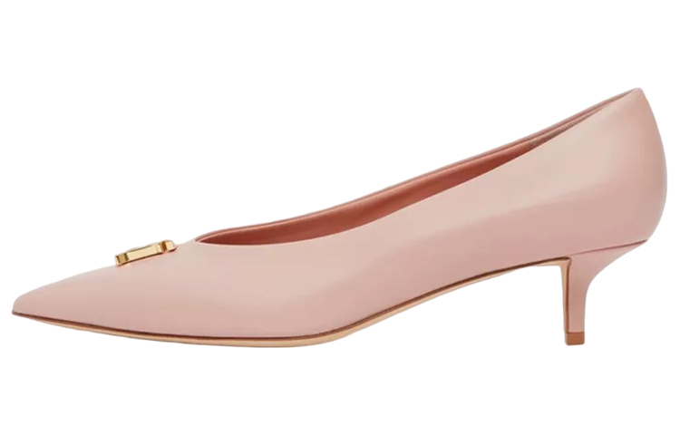 (W) Burberry Mid-Heel Pump 'Pink Leather'