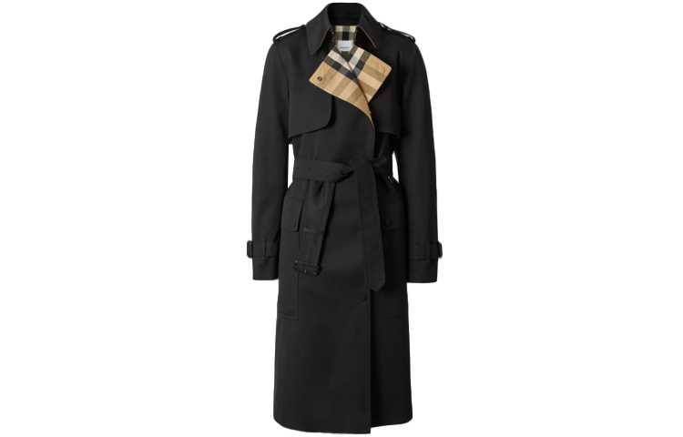 (Women) Burberry Mid-Length Belted Trench Coat Black 80446781 圖 2