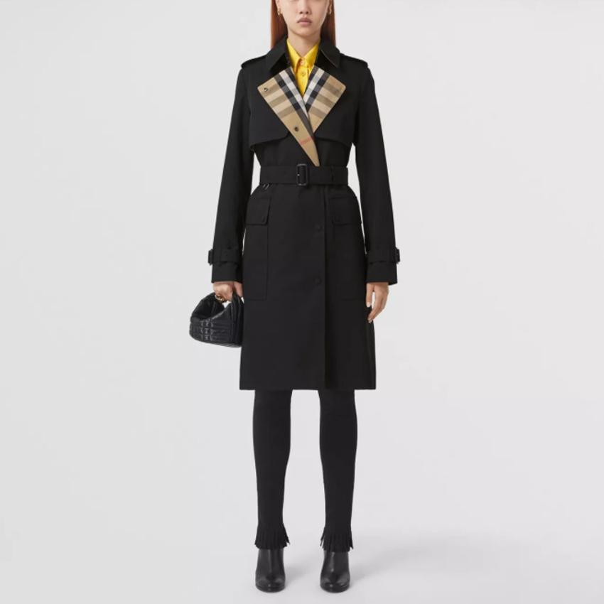 (Women) Burberry Mid-Length Belted Trench Coat Black 80446781 圖 4