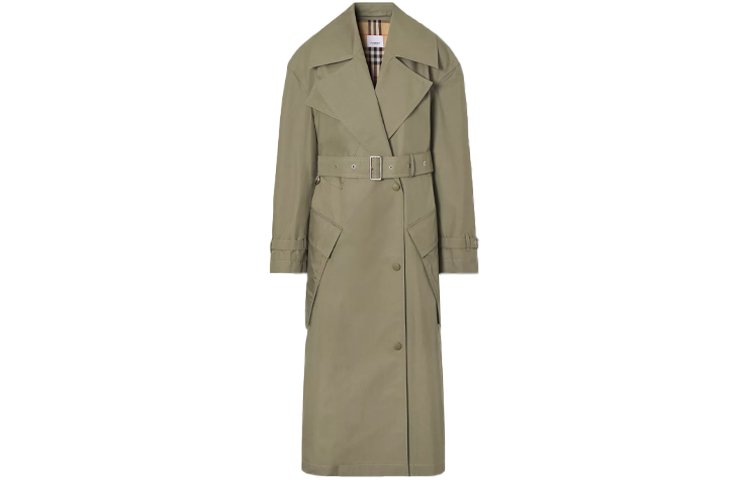 (Women) Burberry Mid-Length Trench Coat with Large Pockets - Dark Fern Green 80431911 圖 2