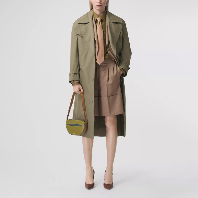 (Women) Burberry Mid-Length Trench Coat with Large Pockets - Dark Fern Green 80431911 圖 4