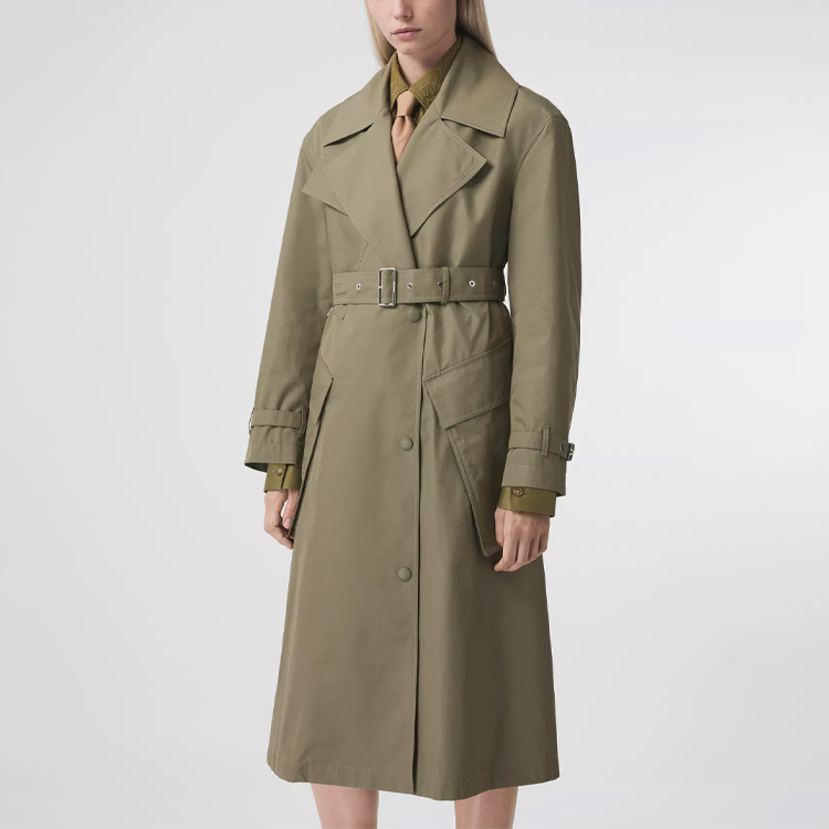(Women) Burberry Mid-Length Trench Coat with Large Pockets - Dark Fern Green 80431911 圖 6