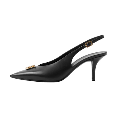 (W) Burberry Monogram 'Black Logo Buckle Stiletto'