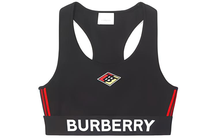 (Women) Burberry Monogram Bandeau Sports Bra for Women - Black 80246591